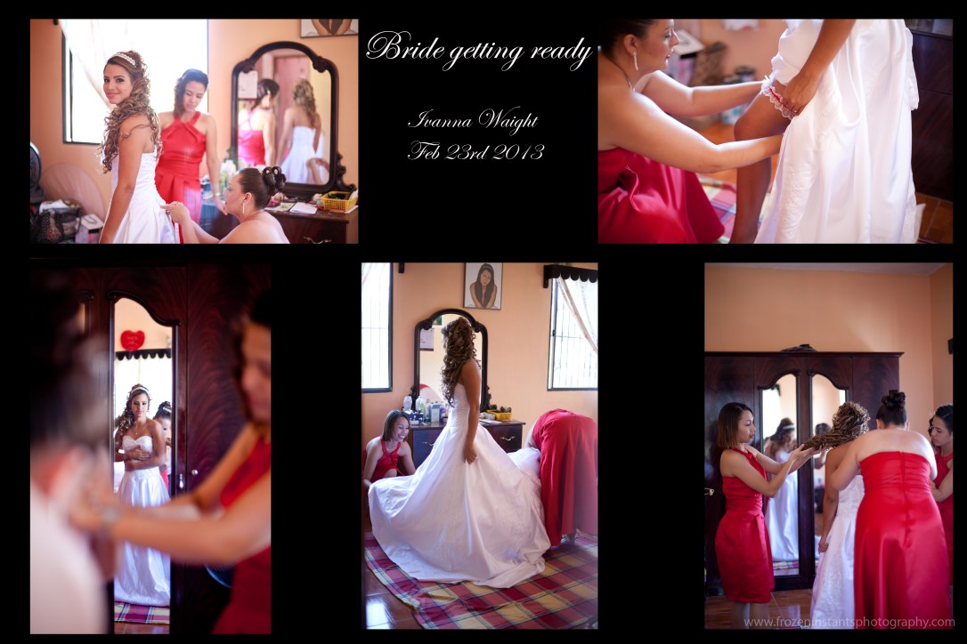 Bride getting ready in her home