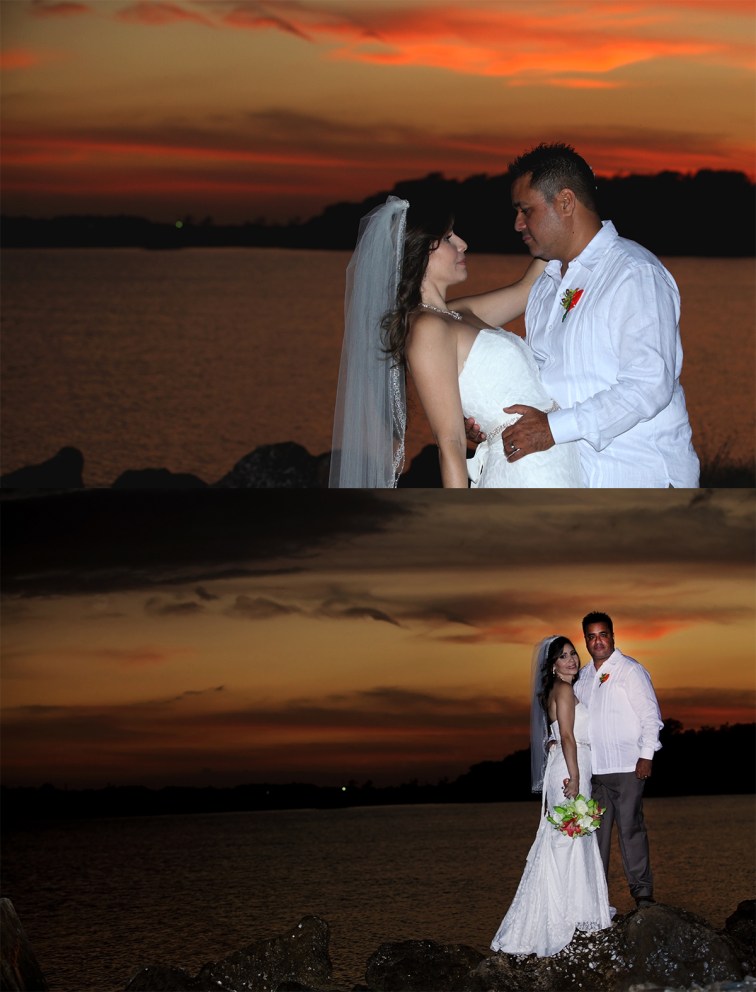 sunset wedding