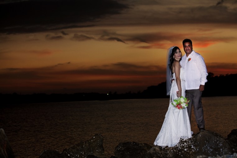 Sunset beach wedding 